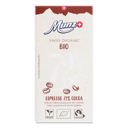 Шоколад чорний Munz з кавою органічний 72% slide 1