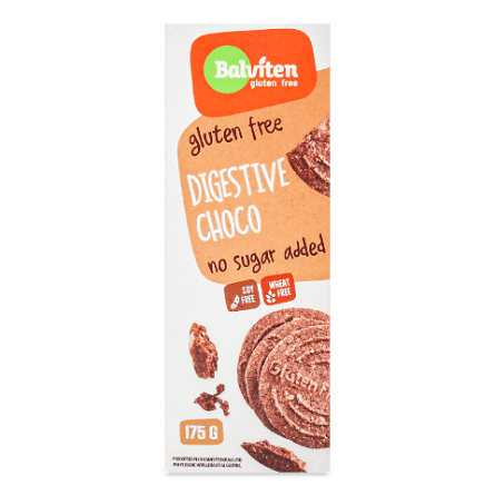 Печиво Balviten Digestive шоколадне без глютена без цукру slide 1