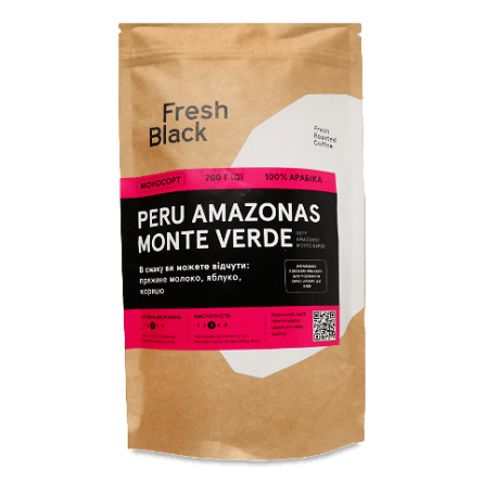 Кава зерно Fresh Black Peru Amazonas Monte Verde slide 1