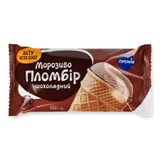 Морозиво «Премія»® пломбір шоколадний у вафельному стакані mini slide 1