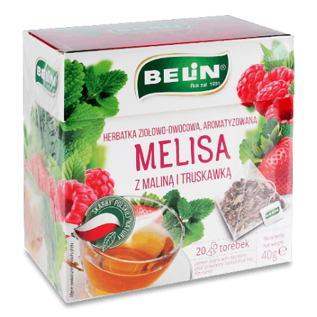 Чай фруктово-трав'яний Belin меліса з малиною та полуницею
