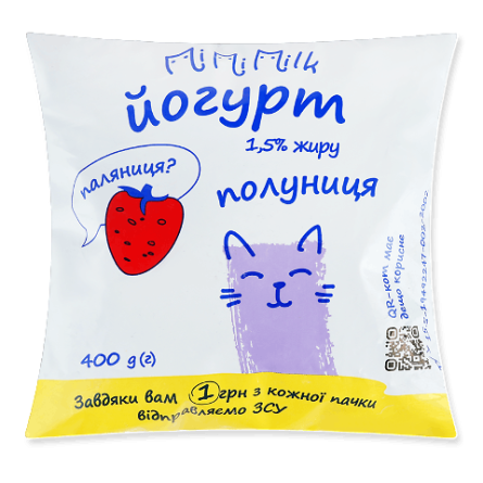 Йогурт MiMiMilk полуниця 1,5%
