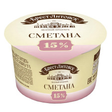 Сметана Брест-Литовськ 15% 180г mini slide 1