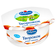 Паста сиркова Савушкін Кокос-миндаль десертна 3,5% 120г mini slide 1