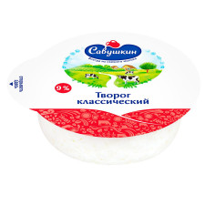Сир кисломолочний Савушкин Хуторок 9% 300г mini slide 1