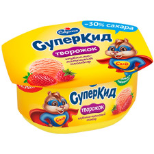 Паста сиркова Савушкін СуперКід Полунично-малиновий пломбір 3,5% 110г mini slide 1
