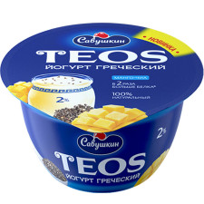 Йогурт Савушкін Teos Грецький Манго-Чіа 2% 140г mini slide 1