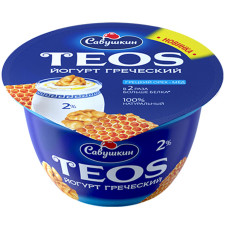 Йогурт Савушкін Teos Грецький Волоський горіх-мед 2% 140г mini slide 1