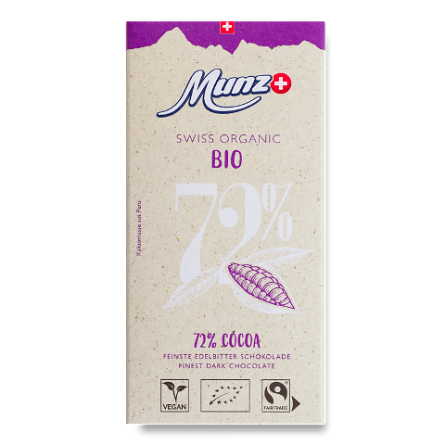 Шоколад чорний Munz органічний 72% slide 1