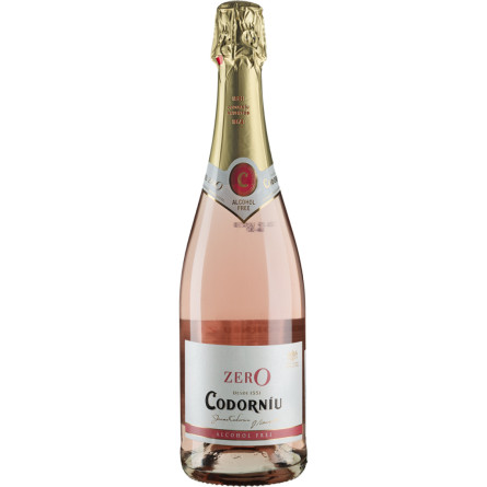 Вино игристое Codorniu Zero Rose розовое сладкое безалкогольное 0.75 л 0% slide 1