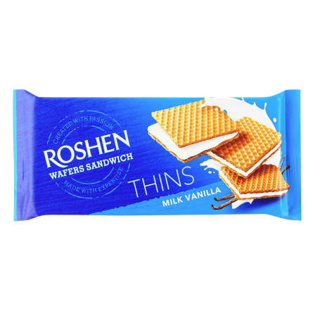 Вафли Roshen Wafers Sandwich Thins молоко-ваниль 55г slide 1