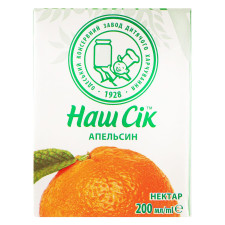 Нектар Наш Сок апельсин 200мл mini slide 1