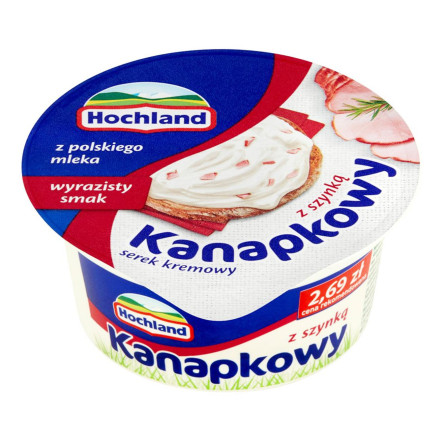 Крем-сыр Hochland Kanapkowy с ветчиной 130г slide 1