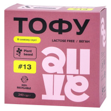 Тофу Alive в соєвому соусі 240г mini slide 1