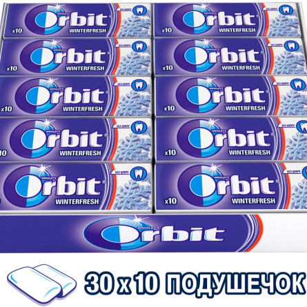 Упаковка жувальної гумки Orbit Winterfresh з ментолом 14 г x 30 шт (4009900021685_314113)