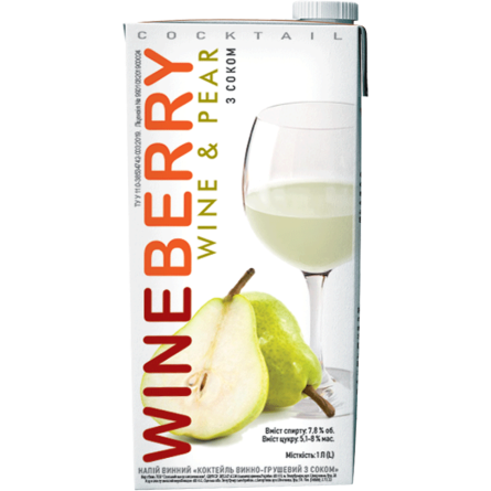 Винний напій Wineberry WinePear з грушевим соком 1 л slide 1