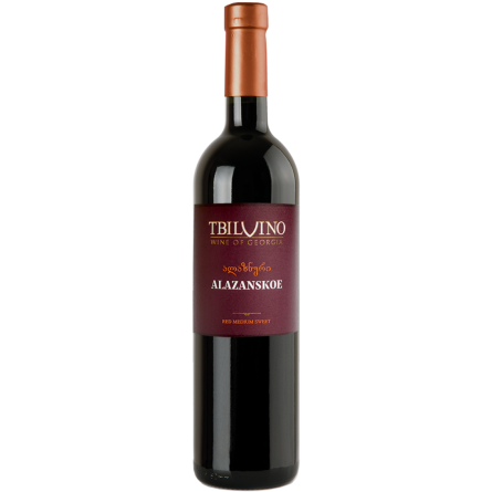 Вино Tbilvino Alazanskoe червоне напівсолодке 0.75 л
