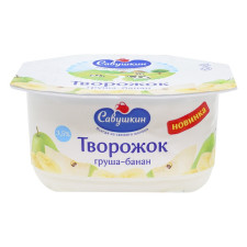 Паста сиркова десертна Савушкін Груша-банан 120г mini slide 1