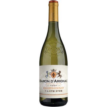 Вино Baron d'Arignac Chardonnay біле сухе 0.75 л slide 1