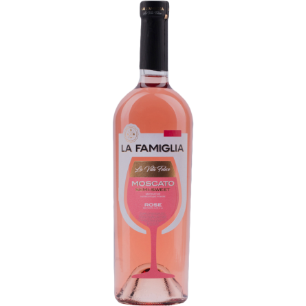 Вино La Famiglia Moscato Rose рожеве напівсолодке 0.75 л slide 1