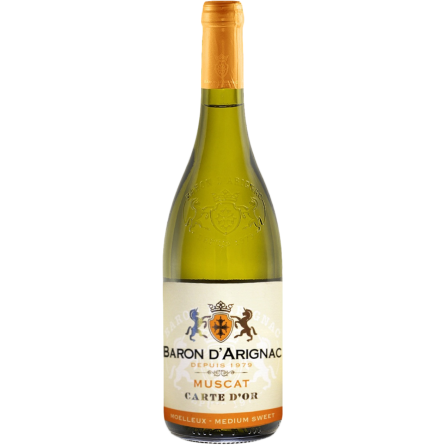 Вино Baron d'Arignac Muscat біле напівсолодке 0.75 л slide 1