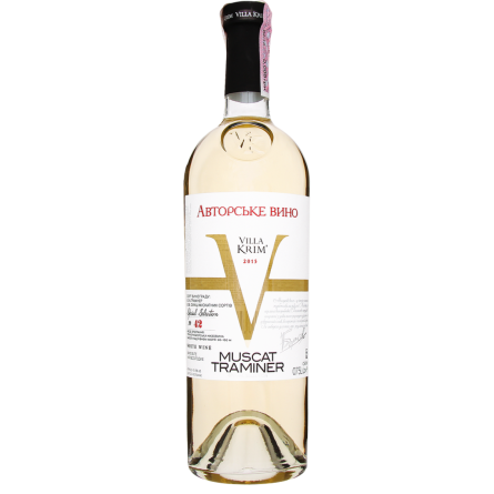 Вино Villa Krim Author's Collection Muscat-Traminer біле напівсолодке 0.75 л slide 1