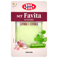 Сир Mlekovita Favita зі шпинатом та часником нарізаний 150г mini slide 1