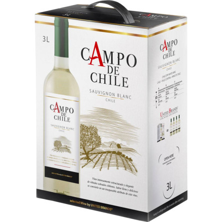 Вино Campo de Chile Sauvignon Blanc 3L BiB белое сухое 3 л 13-15%