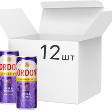 Упаковка алкогольного напою Gordon's Gin-Tonic 6.4% 0.25 л х 12 шт mini slide 1