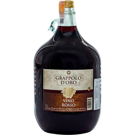 Вино Grappolo d'Oro Vino Rosso червоне сухе 5 л 10.5%