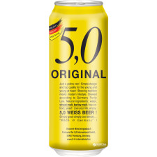 Упаковка пива 5.0 Original Weiss Beer світле нефільтроване 5.0% 0.5 л х 24 шт. mini slide 1