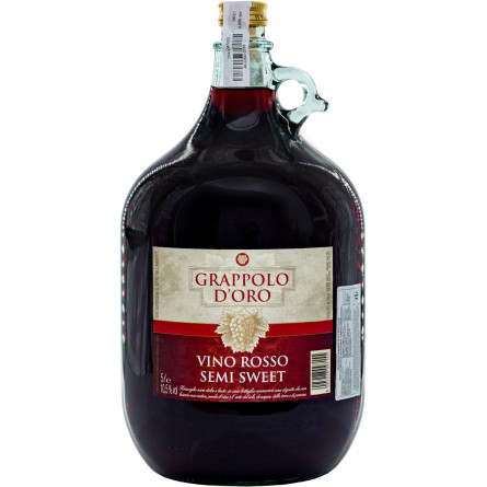 Вино Grappolo d'Oro Vino Rosso Semi Sweet червоне напівсолодке 5 л 10.5%