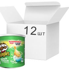 Упаковка чипсів Pringles Sour Cream&Onion Сметана-цибуля 40 г х 12 шт. mini slide 1