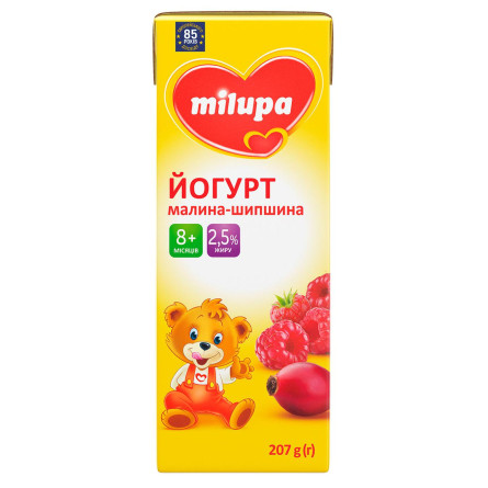 Йогурт Milupa Малина-шипшина 2,8% 207г