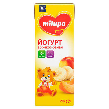Йогурт Milupa Абрикос-банан 2,8% 207г