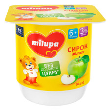 Сирок Milupa яблуко для дітей від 6 місяців 3% 90г mini slide 1