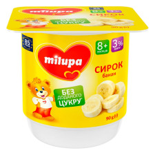 Творожок Milupa банан 3% 90г mini slide 1