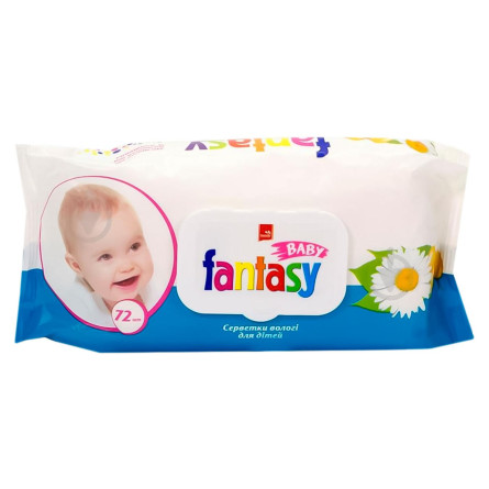 Салфетки влажные Fantasy Baby для детей с экстрактом ромашки, облепихи и Д-пантенолом 72шт