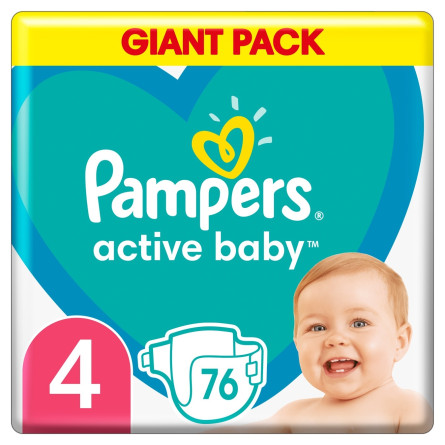 Подгузники Pampers Active Baby размер 4 Maxi 9-14кг 76шт