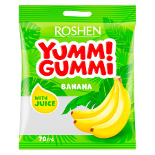 Цукерки Roshen Yummi Gummi Banana Land 70г mini slide 1