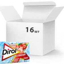 Упаковка жувальної гумки Dirol X-Fresh Полунична свіжість 18 г х 16 шт. mini slide 1