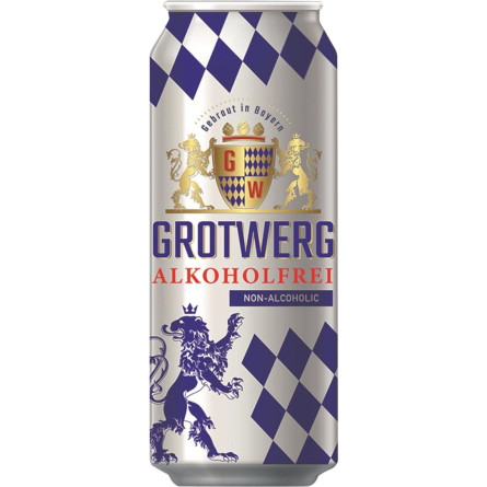 Упаковка пива Grotwerg безалкогольное светлое фильтрованное пастеризованное 0% 0.5 л x 24 шт slide 1