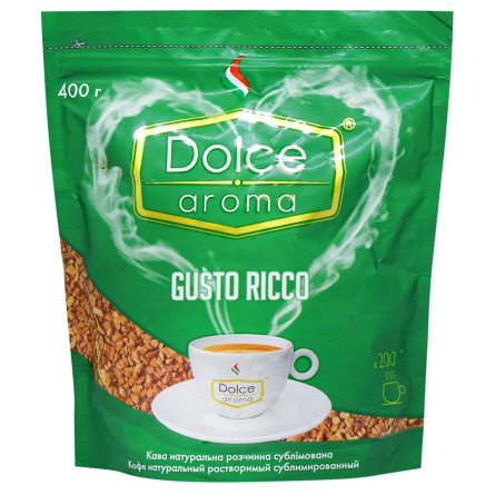 Кава Dolce Aroma Gusto Ricco натуральна розчинна сублімована 400г slide 1