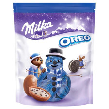 Шоколад Milka молочний фігурний з молочною начинкою та шматочками печива Oreo 86г mini slide 1