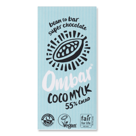Шоколад молочний Ombar з кокосовим молоком 55%