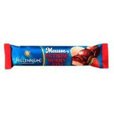 Шоколад молочний Millennium Mousse з мусовою та полуничною начинкою 33г
