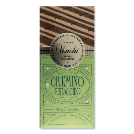 Шоколад молочний Venchi Cremino з фісташковою пастою