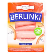 Сосиски Ходоровский Мясокомбинат Берлинки высшего сорта весовые mini slide 1