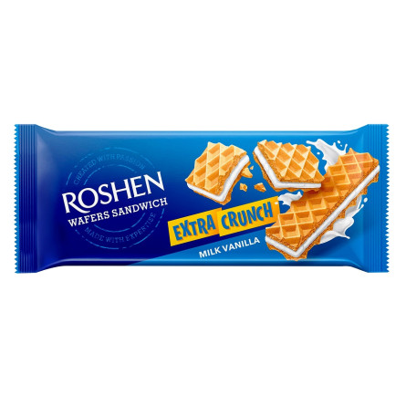 Вафлі Roshen Wafers Sandwich Crunch молоко ваніль 142г slide 1