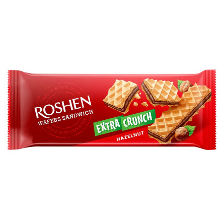 Вафлі Roshen Wafers Sandwich Crunch горіх 142г